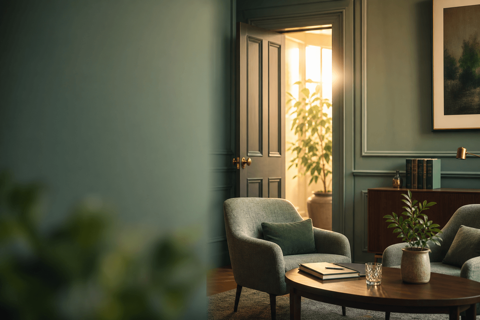 Welcoming financial consultation space
